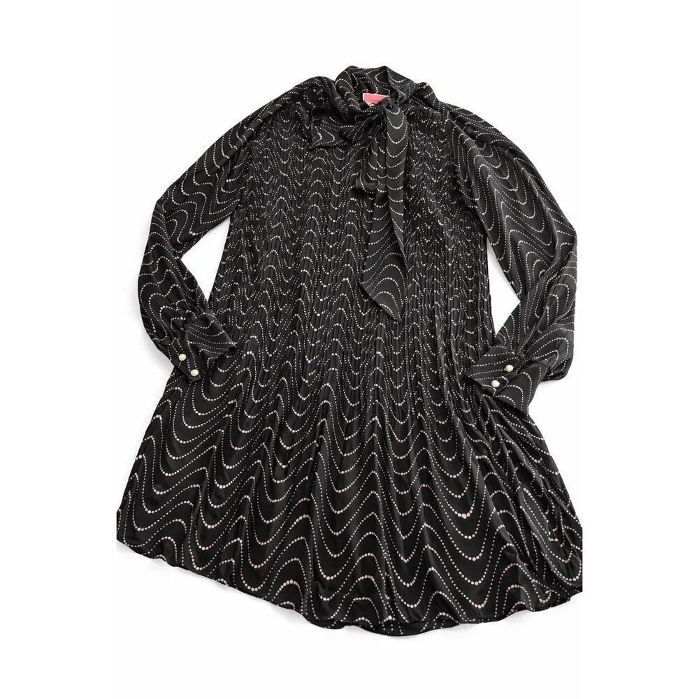 Kate Spade Wavy Dot Ponte Black Dress Size 4